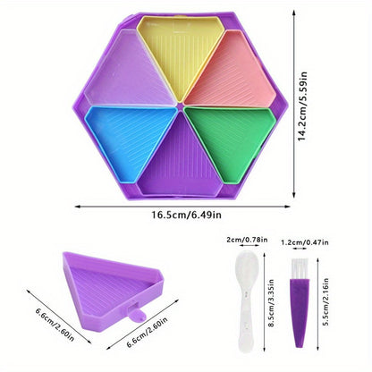 Multicolor Plastic Diamond Painting Beads Tray Set
