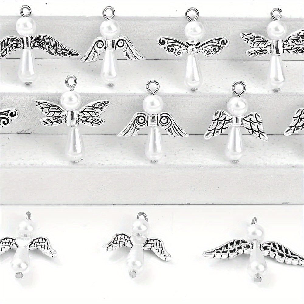 12pcs Mixed Angel Wing Pendant Charms