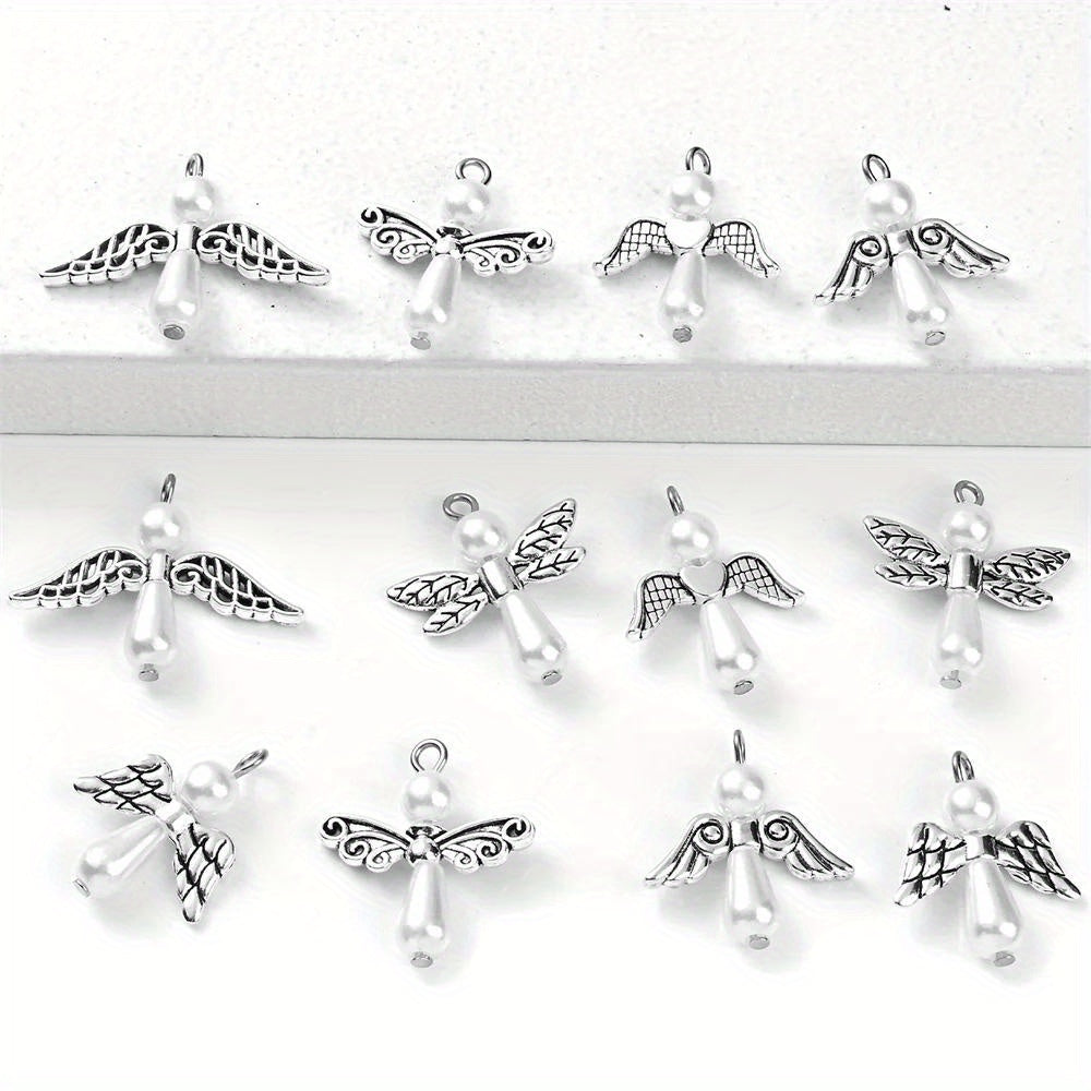 12pcs Mixed Angel Wing Pendant Charms