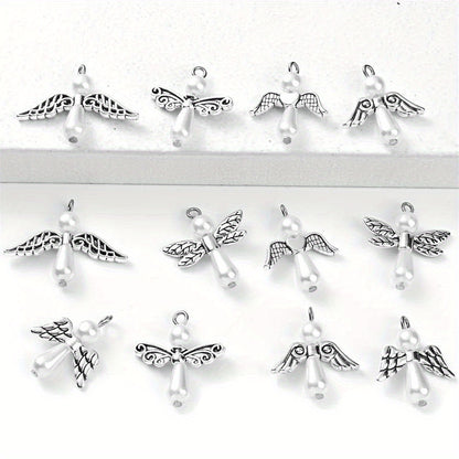 12pcs Mixed Angel Wing Pendant Charms