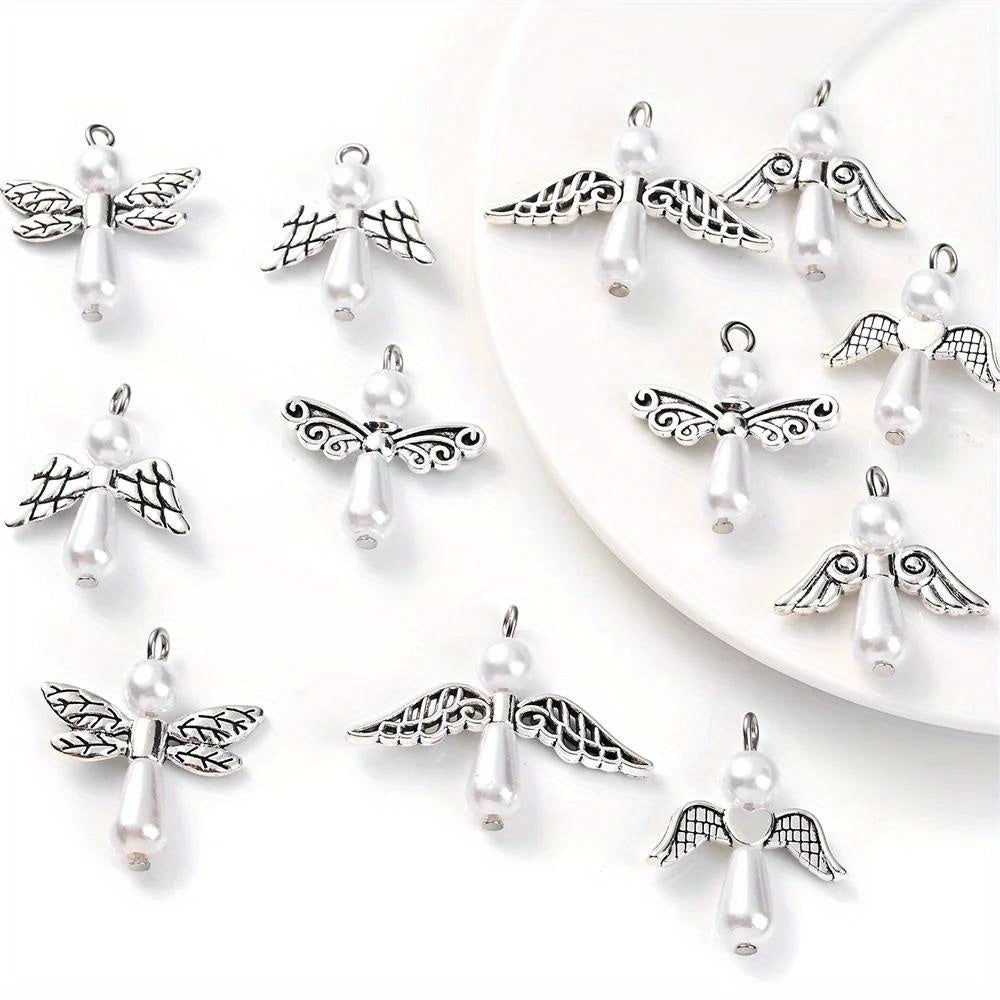 12pcs Mixed Angel Wing Pendant Charms