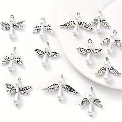 12pcs Mixed Angel Wing Pendant Charms