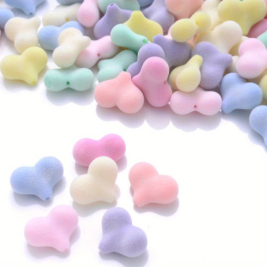 Flocking Bear Macaron Acrylic Spacer Beads