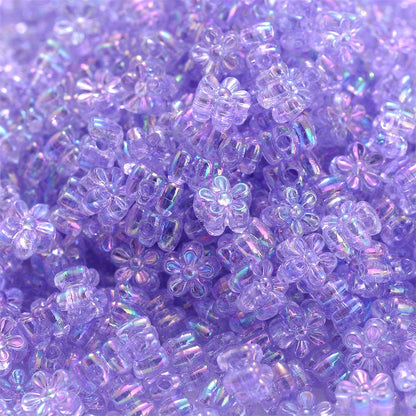 Multicolor AB Geometric Faceted Acrylic Beads