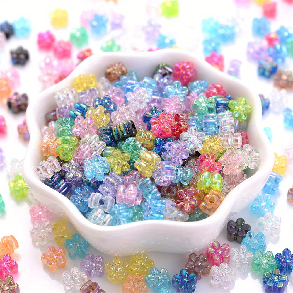 Multicolor AB Geometric Faceted Acrylic Beads