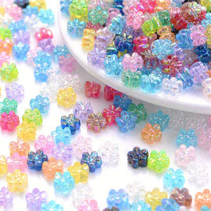 Multicolor AB Geometric Faceted Acrylic Beads