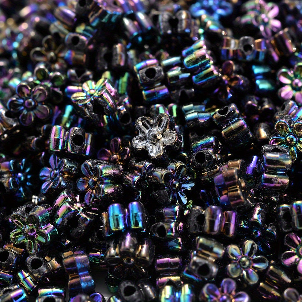 Multicolor AB Geometric Faceted Acrylic Beads