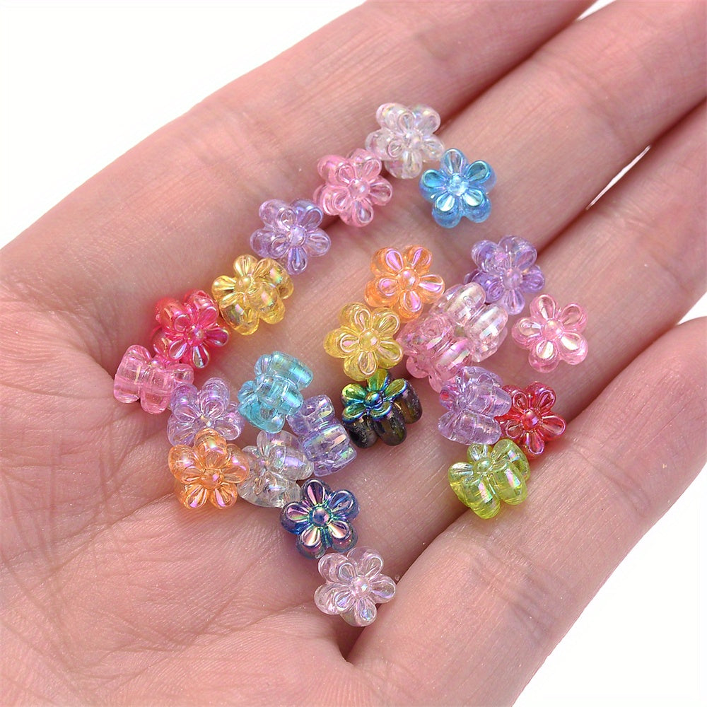 Multicolor AB Geometric Faceted Acrylic Beads