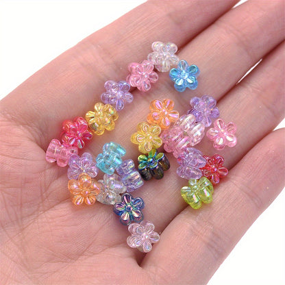Multicolor AB Geometric Faceted Acrylic Beads