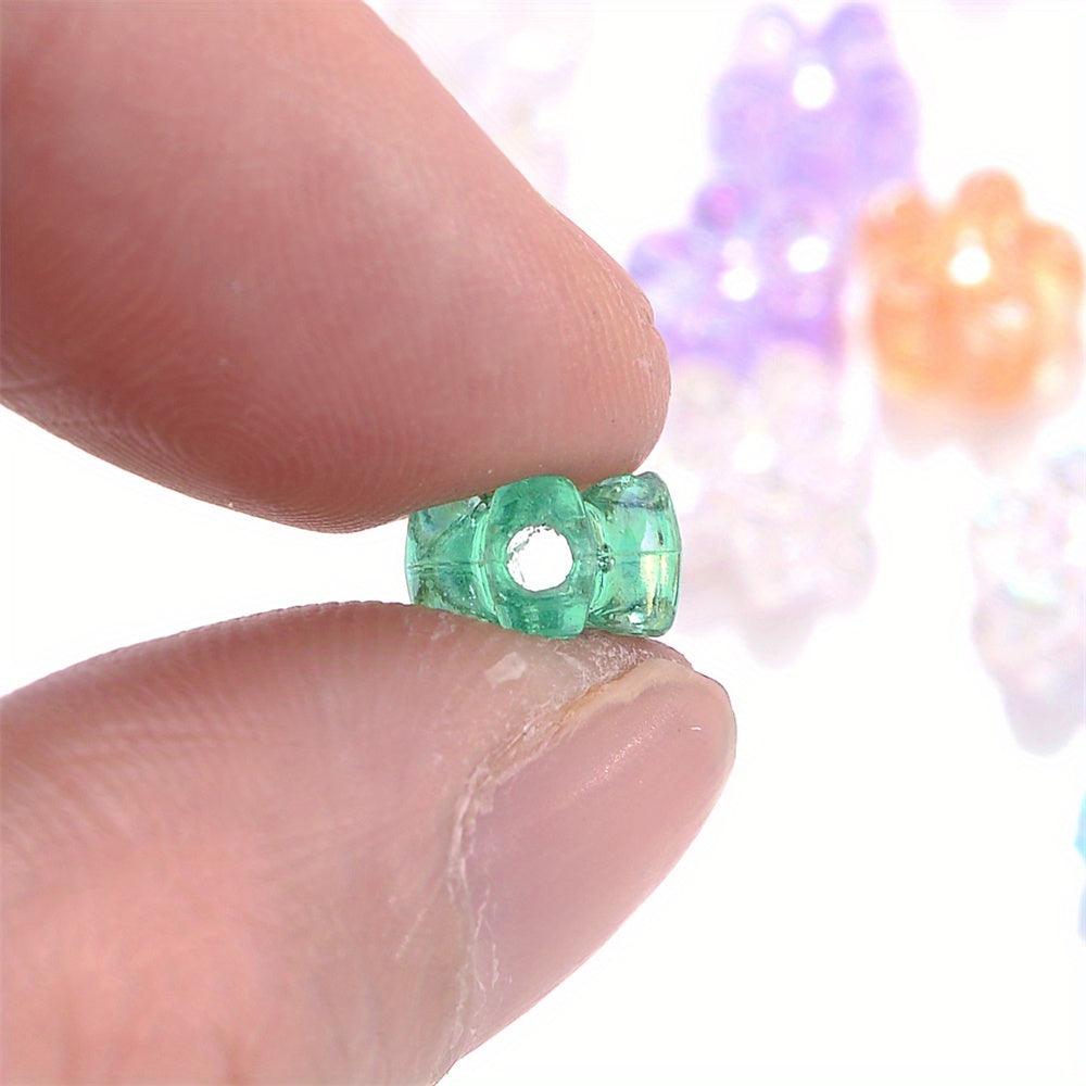 Multicolor AB Geometric Faceted Acrylic Beads
