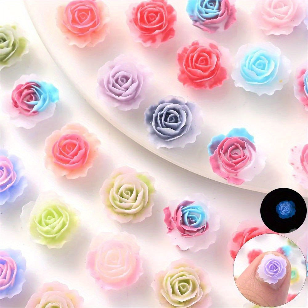 Hand-Carved Roses and Camellias 3D Luminous Flower Beads