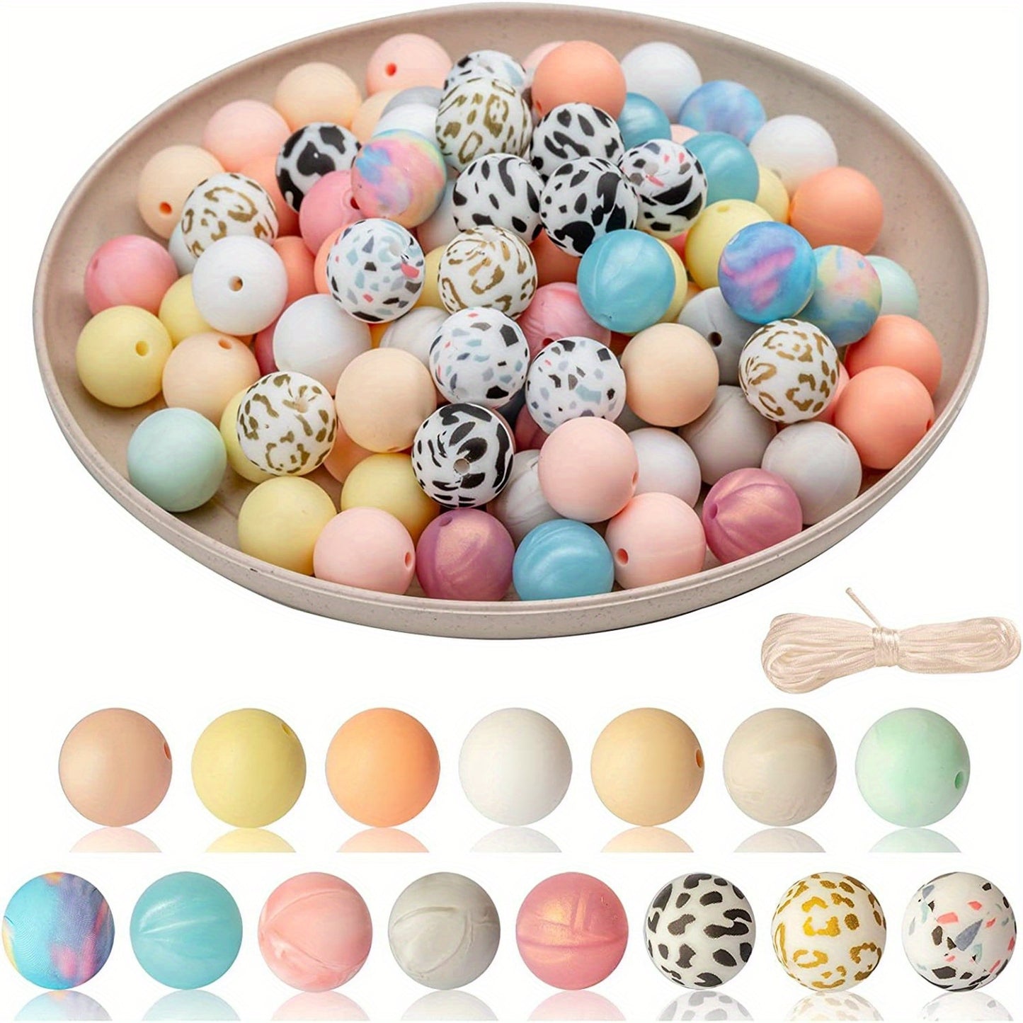 Gradient Leopard Print Silicone Focal Beads
