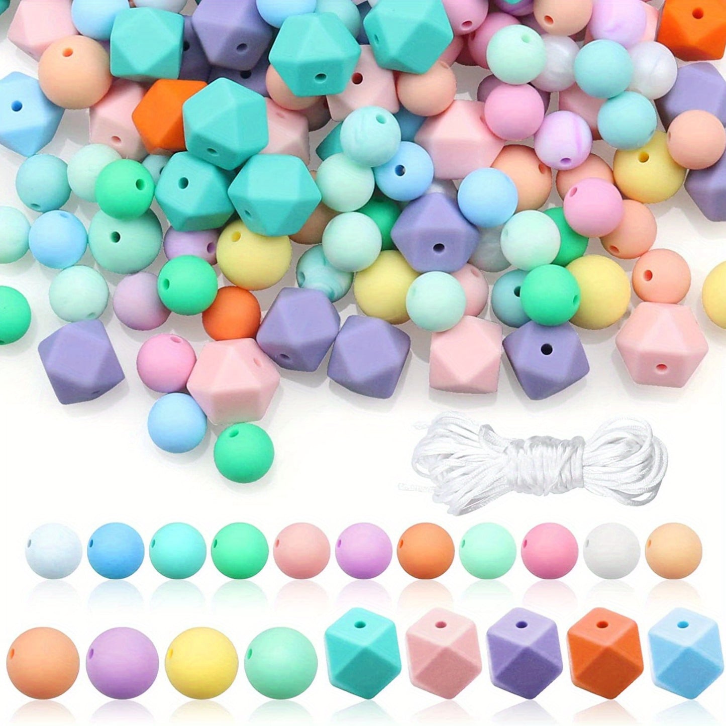 12mm Colorful Silicone Lentil Abacus Beads