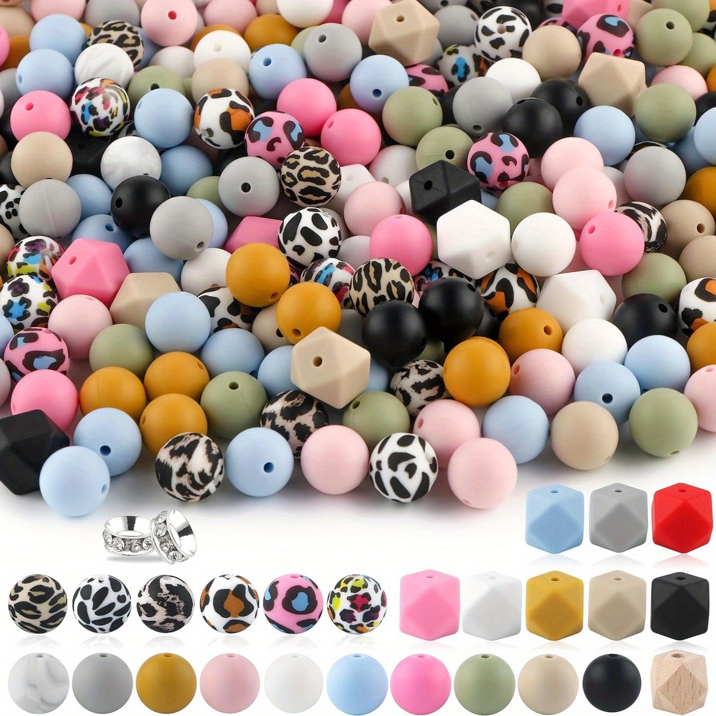 Leopard Silicone Beads
