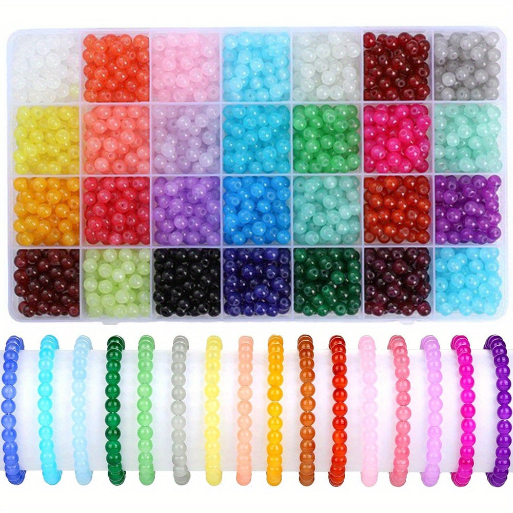 28 Colors Round Glass Beads