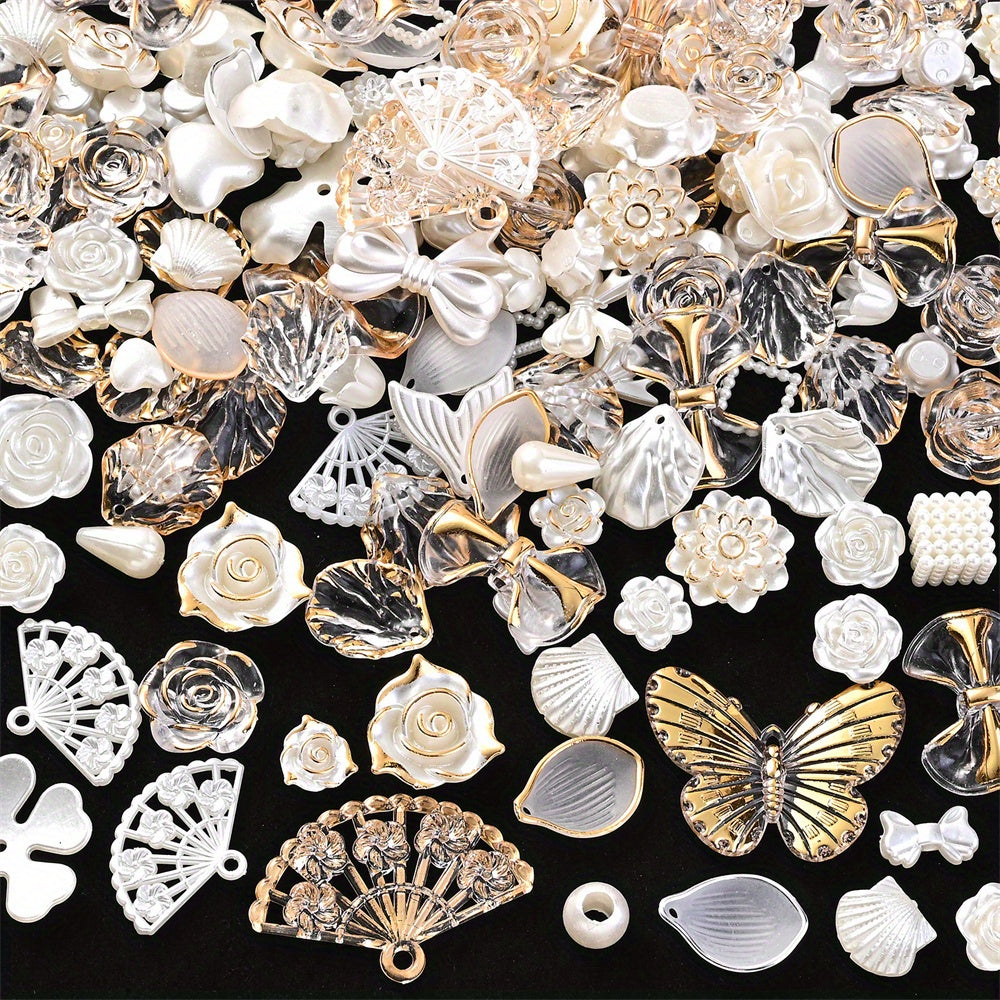 Flower Leaf Bow Knot Shell Acrylic Irregular Mix Beads