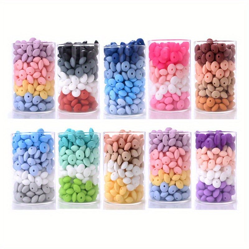 Silicone Lentil Beads 4 Colors