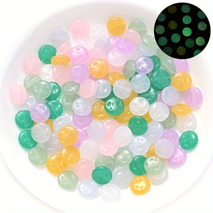 Heart Glow Luminous Acrylic Spacer Beads