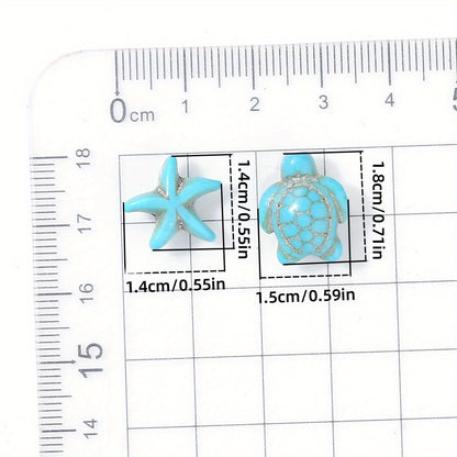 100pcs Mix Gradient Turtle Starfish Acrylic Beads