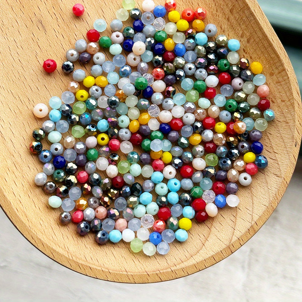 4mm Mini Artificial Crystal Faceted Spacer Beads