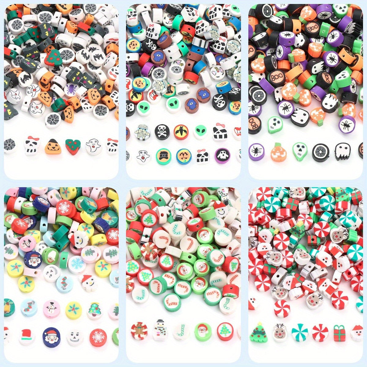 Halloween and Christmas Polymer Clay Beads