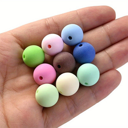 Winter Candy Color Flocking Love Heart Acrylic Beads