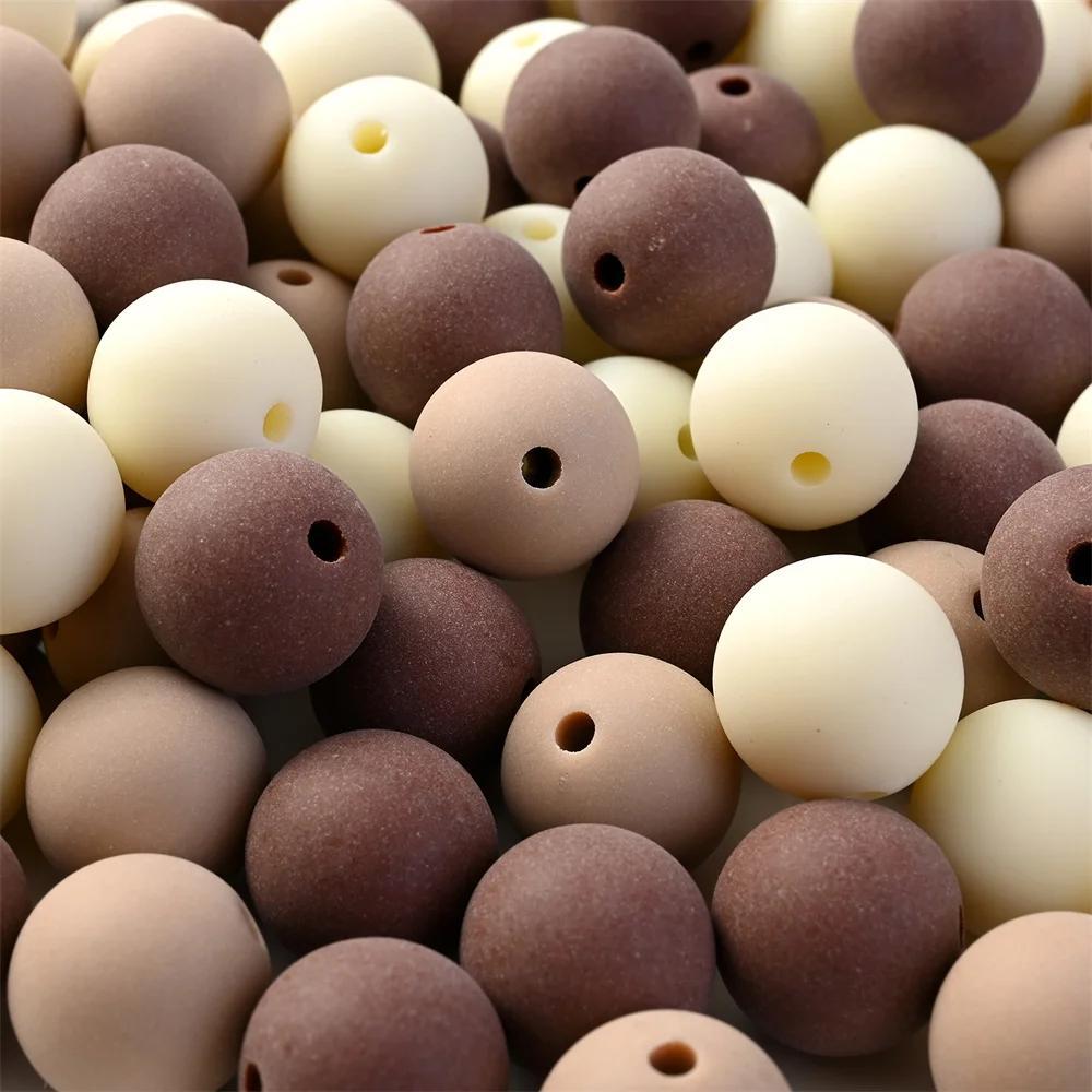 Winter Candy Color Flocking Love Heart Acrylic Beads