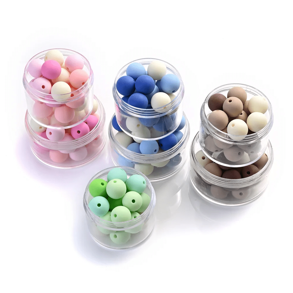 Winter Candy Color Flocking Love Heart Acrylic Beads
