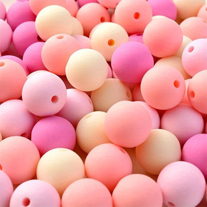 Winter Candy Color Flocking Love Heart Acrylic Beads