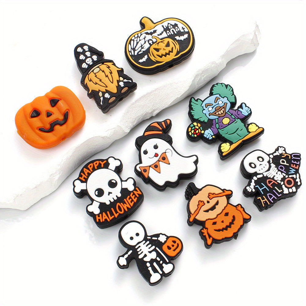 Halloween Wooden Printed Spacer Beads