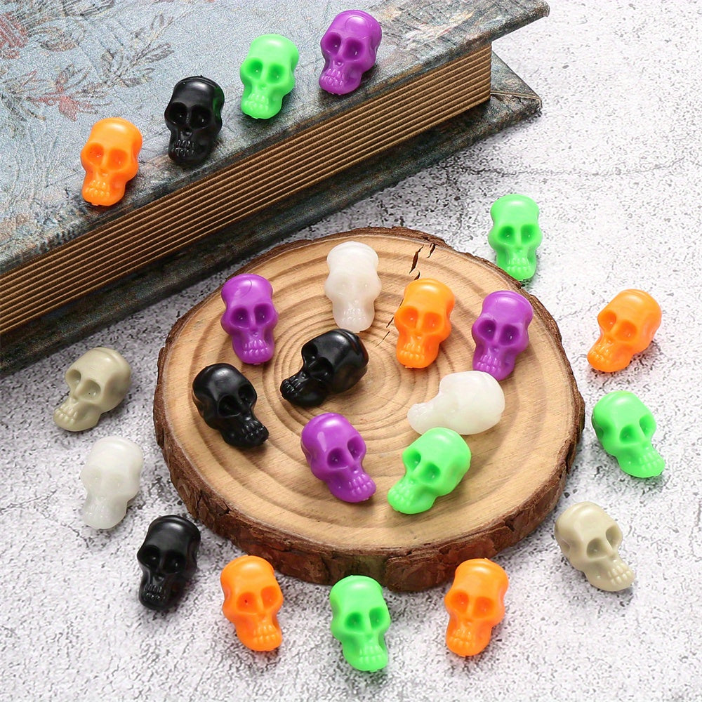 Multicolor Acrylic Skull Beads