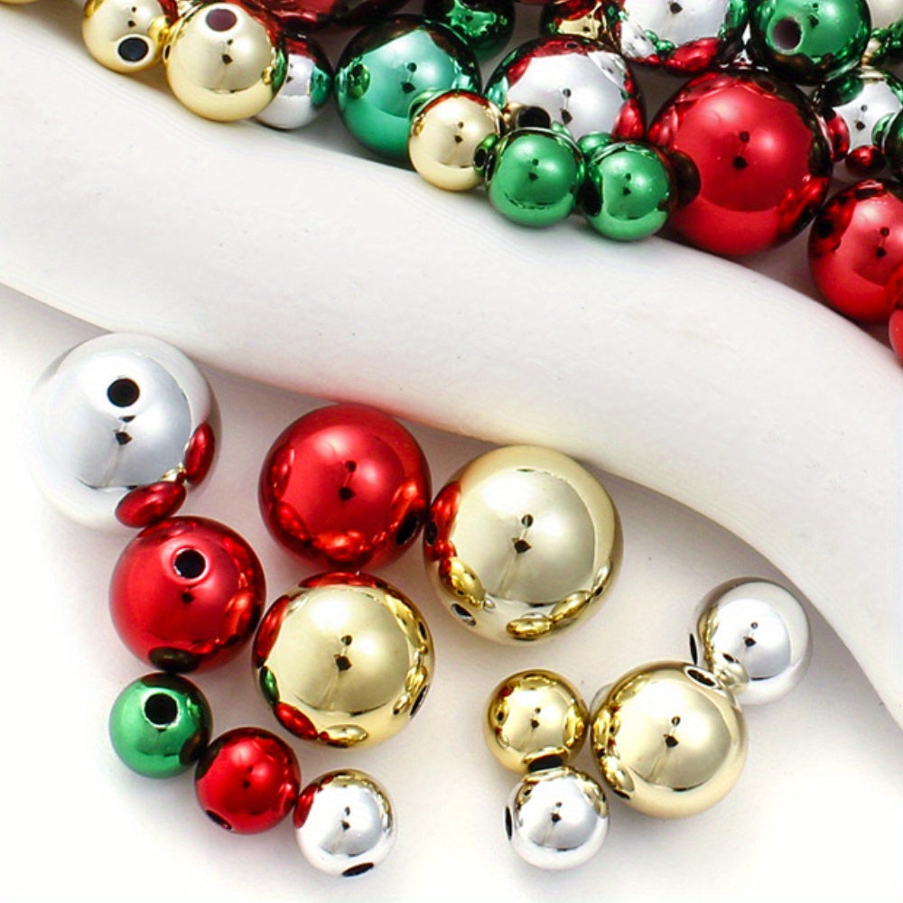 Christmas Mixcolor Shiny Acrylic Spacer Beads