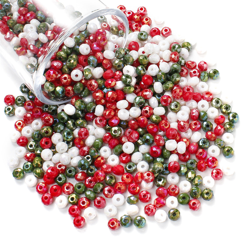 6mm Christmas Acrylic Faceted Geometric Beads