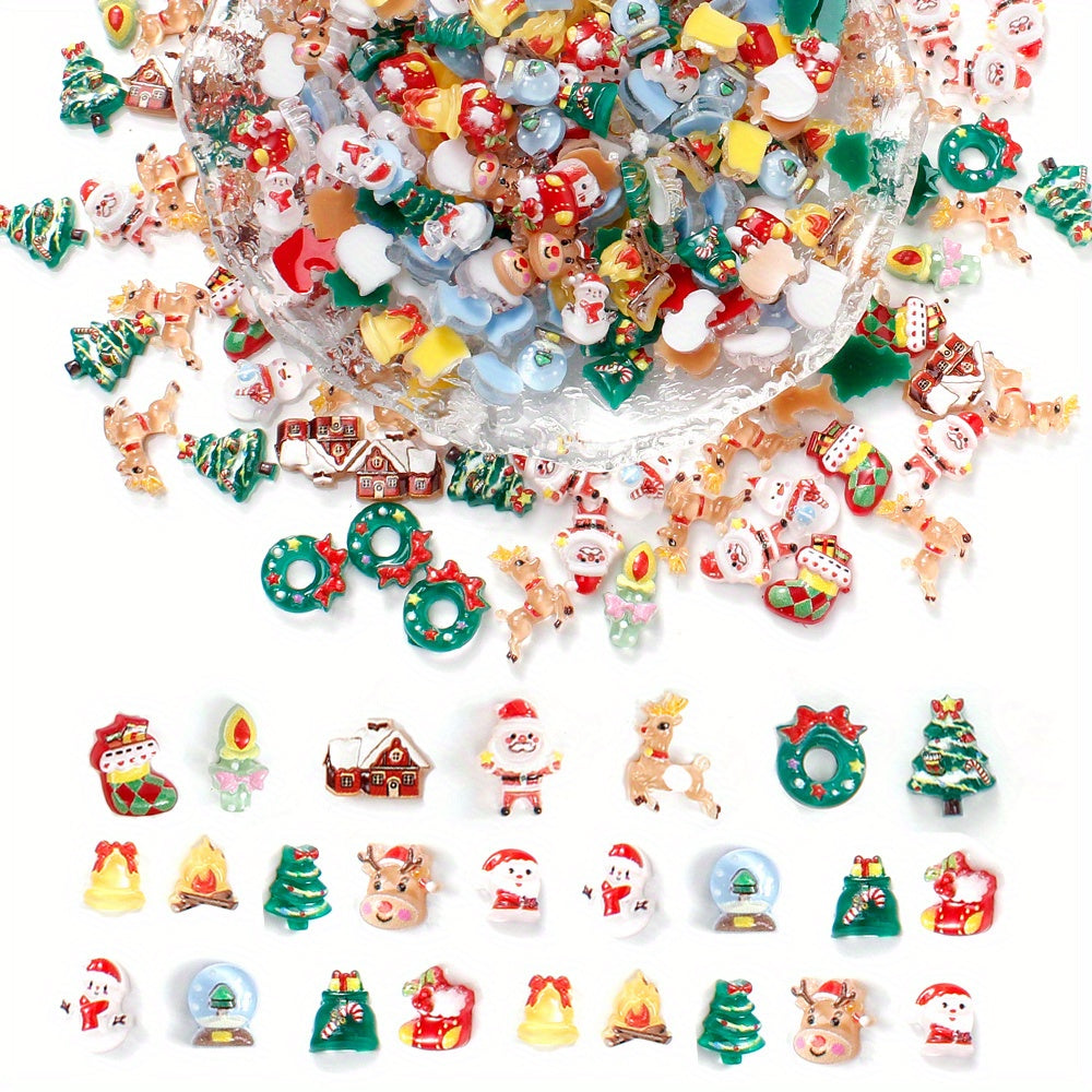 Mini Christmas Series Flatback Beads