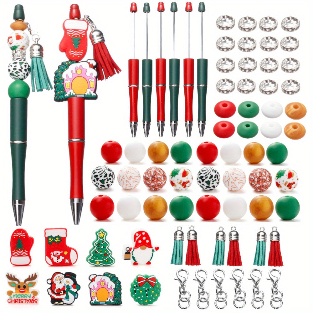Christmas Silicone Beads Set with Pen Supplies