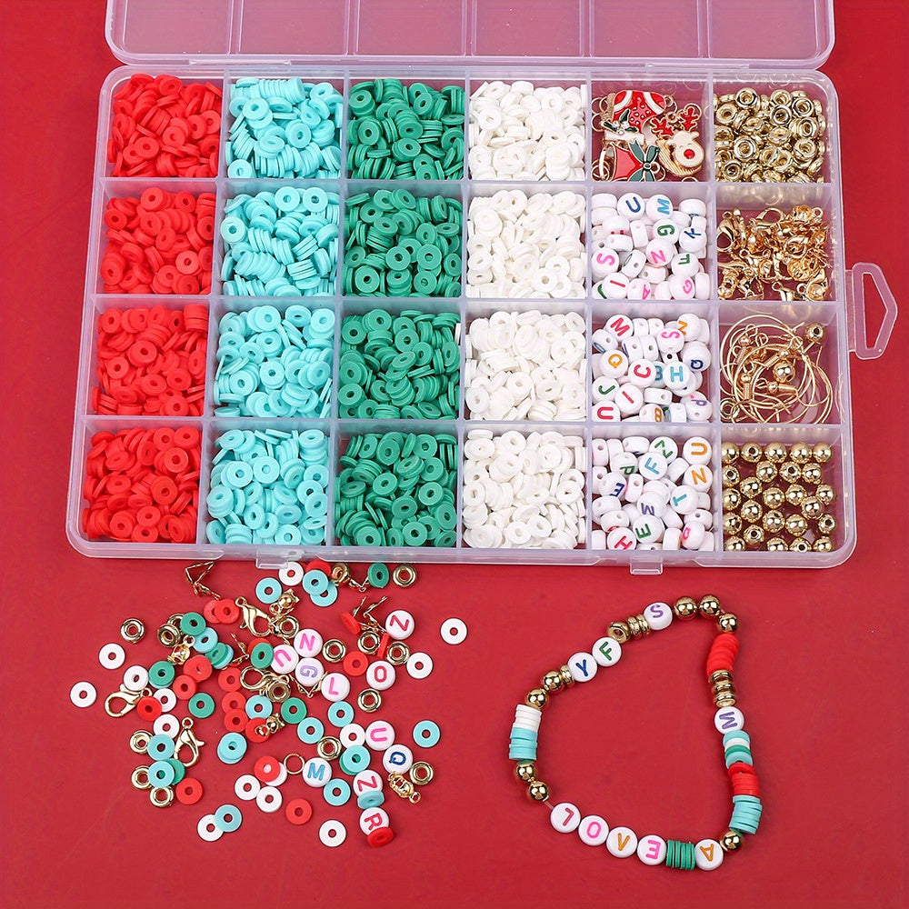 Colorful Clay Acrylic Beads Set With Letter Beads