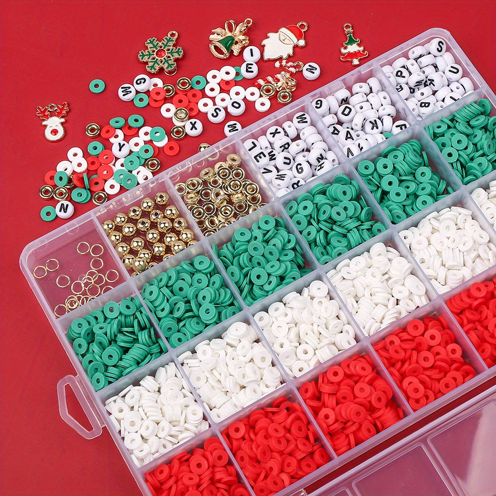 Clay Beads Set with Letter and Golden CCB Beads