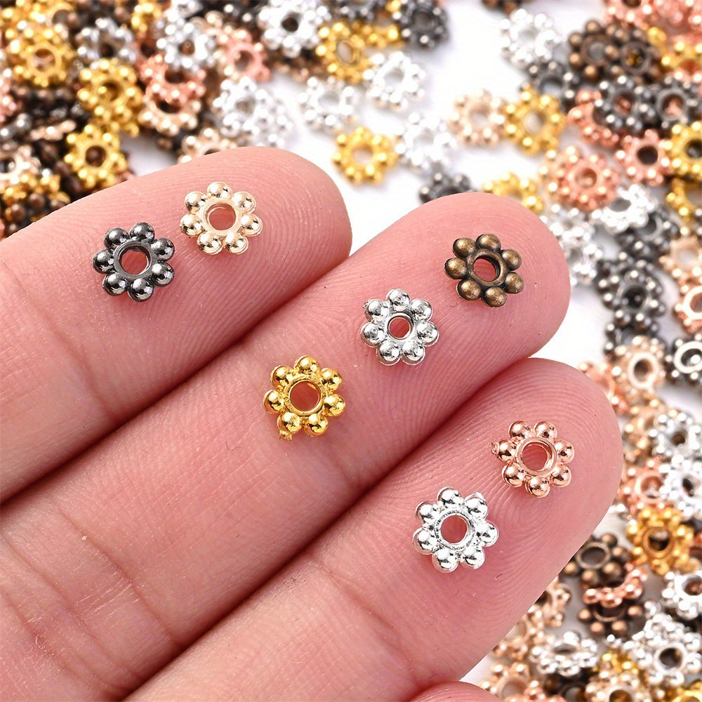 6mm 7-Color Flower Shape Plastic Beads