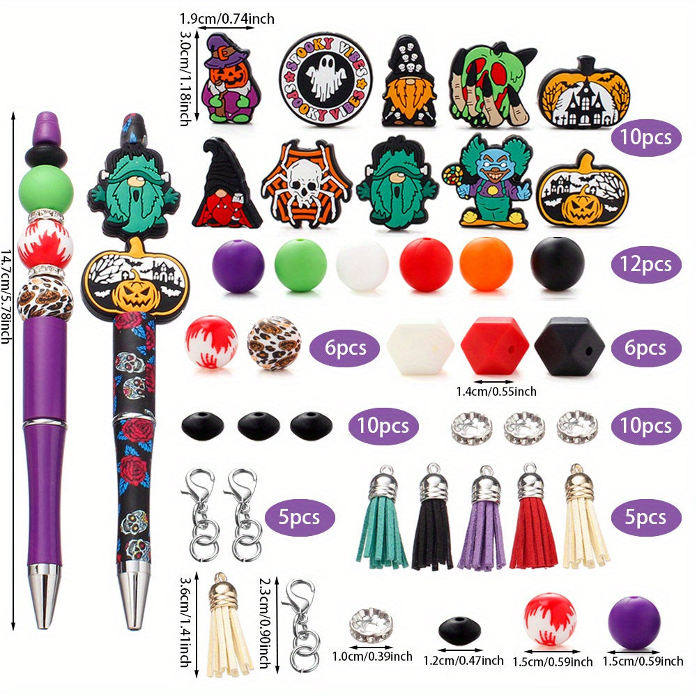69pcs Halloween Style Silicone Focal Beads Set