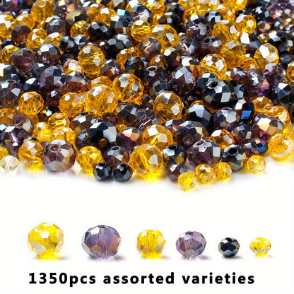 Christmas Mix Size Faceted Crystal Spacer Beads