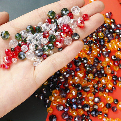 Christmas Mix Size Faceted Crystal Spacer Beads
