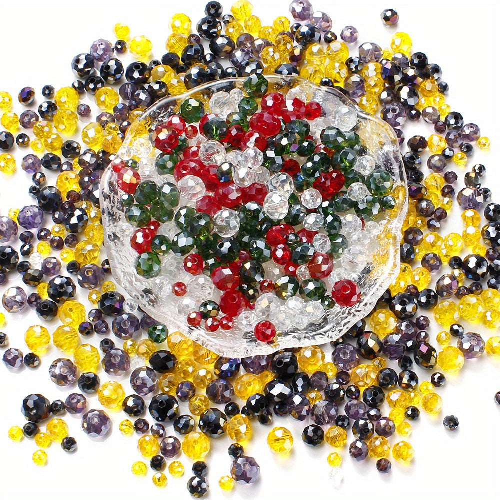 Christmas Mix Size Faceted Crystal Spacer Beads