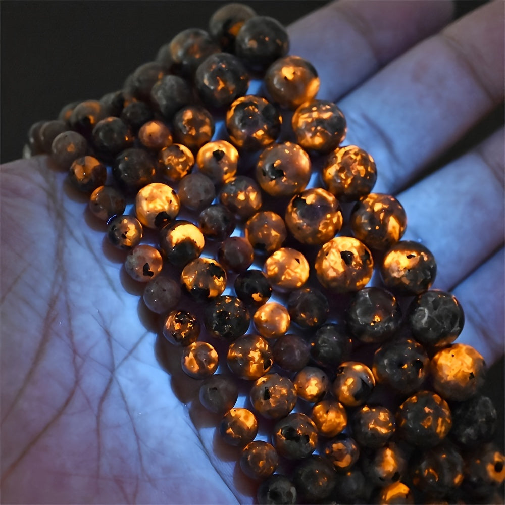 Flame Stone Round Loose Spacer Beads