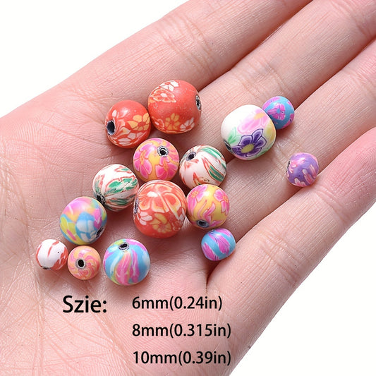 50pcs 6-8mm Soft Ceramic Round Beads