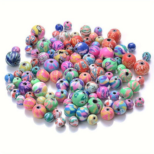 50pcs 6-8mm Soft Ceramic Color Round Beads
