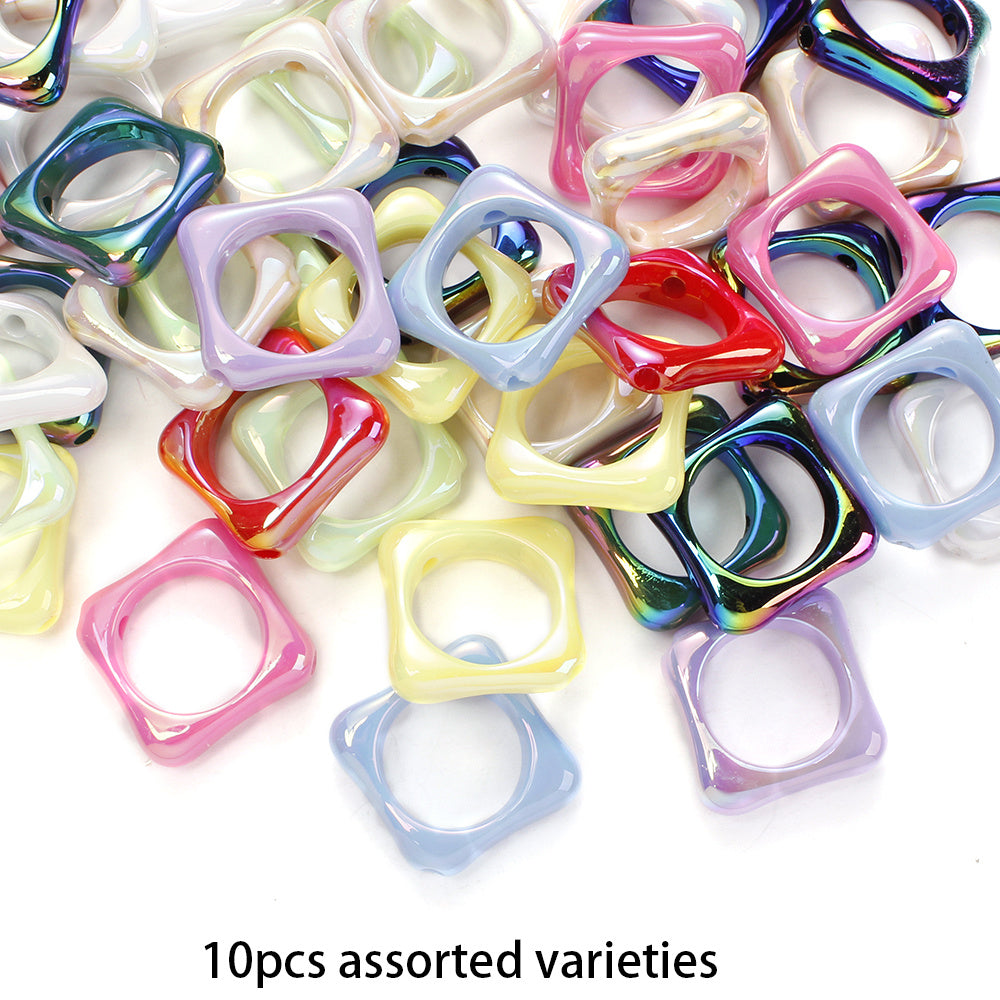 AB Cube Acrylic Shiny Focal Beads