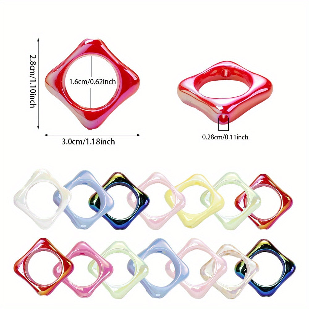 AB Cube Acrylic Shiny Focal Beads