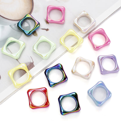 AB Cube Acrylic Shiny Focal Beads