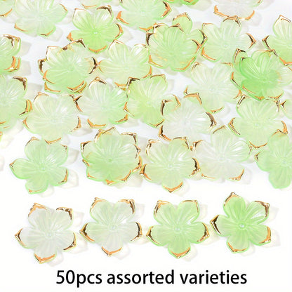 23×24mm Golden Edge Flower Acrylic Beads