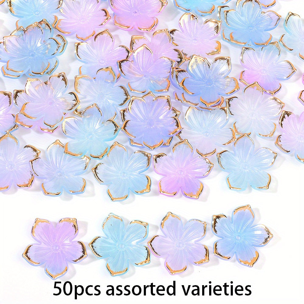 23×24mm Golden Edge Flower Acrylic Beads